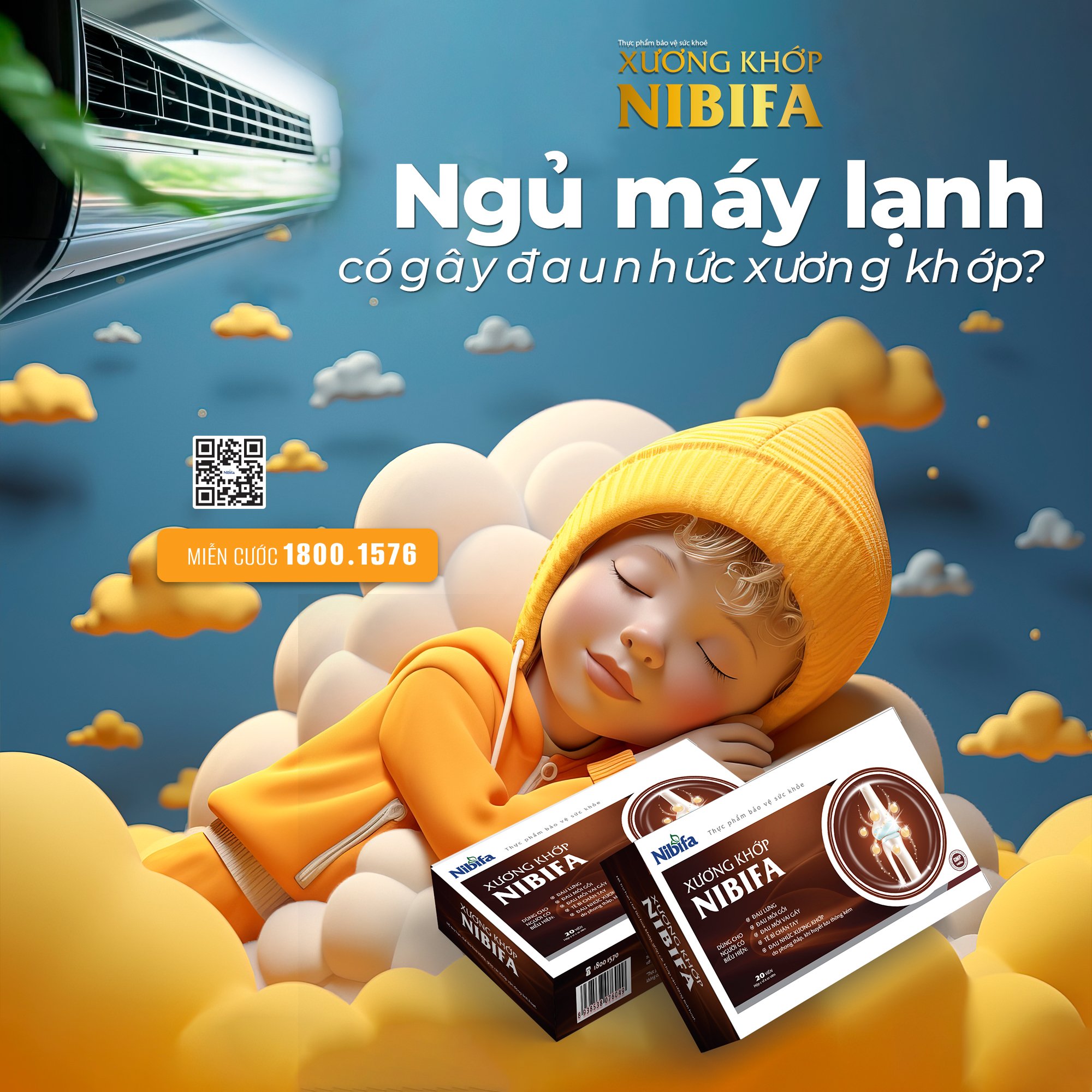 Xương Khớp Nibifa - Ngủ máy lạnh có làm đau xương khớp
